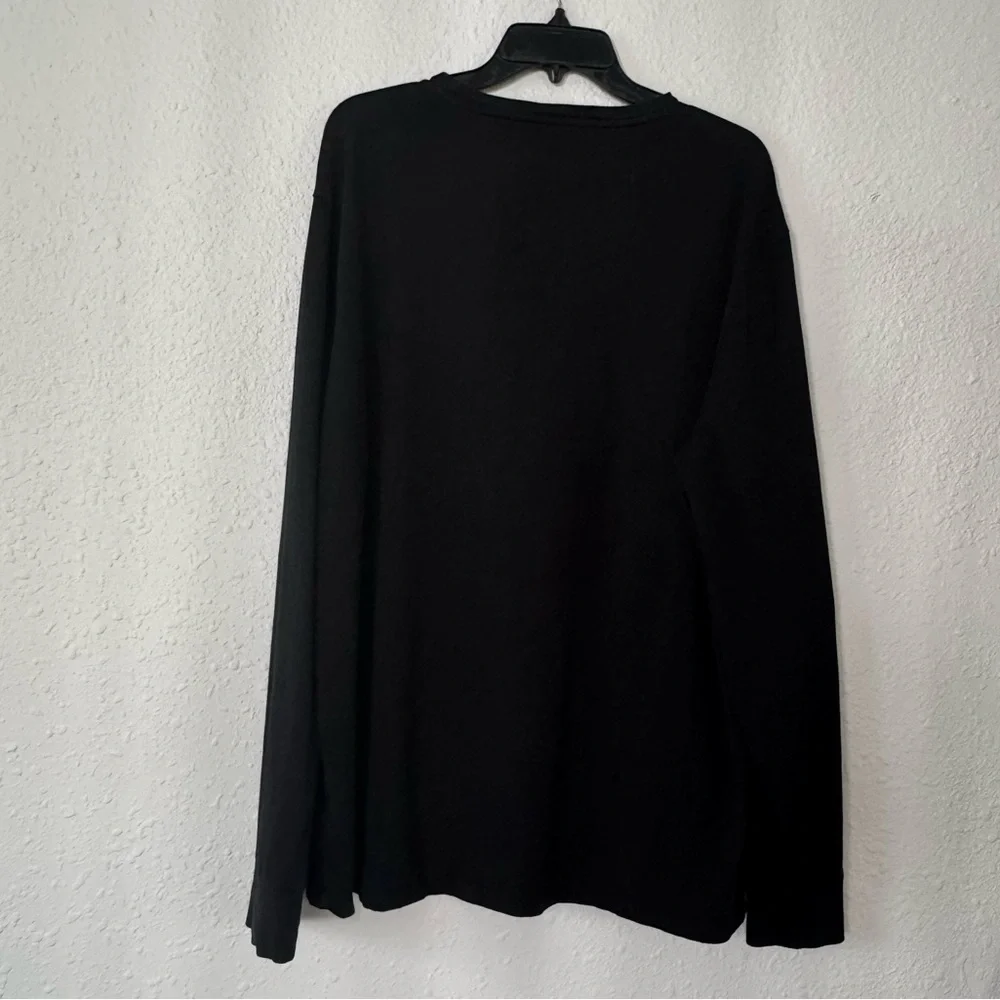 Polo by Ralph Lauren Black Long Sleeve Tee with Pink Logo Size XL